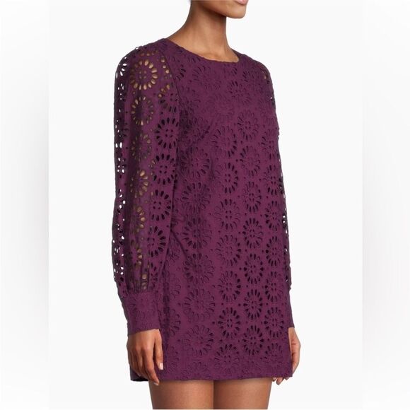 LILLY PULITZER | Aisha Cherry Ganache Purple Eyelet Lace Romper Women’s Size 4 - Picture 4 of 15